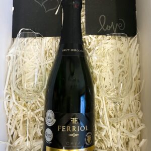 Cava glazen (gepersonaliseerd), cava en 2 leistenen onderzetters